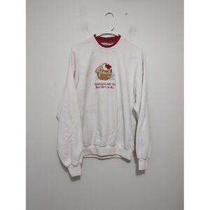 Vintage 90s Morning Sun Hallmark Bear Basket Sweatshirt Grandkids Grandma Sz L